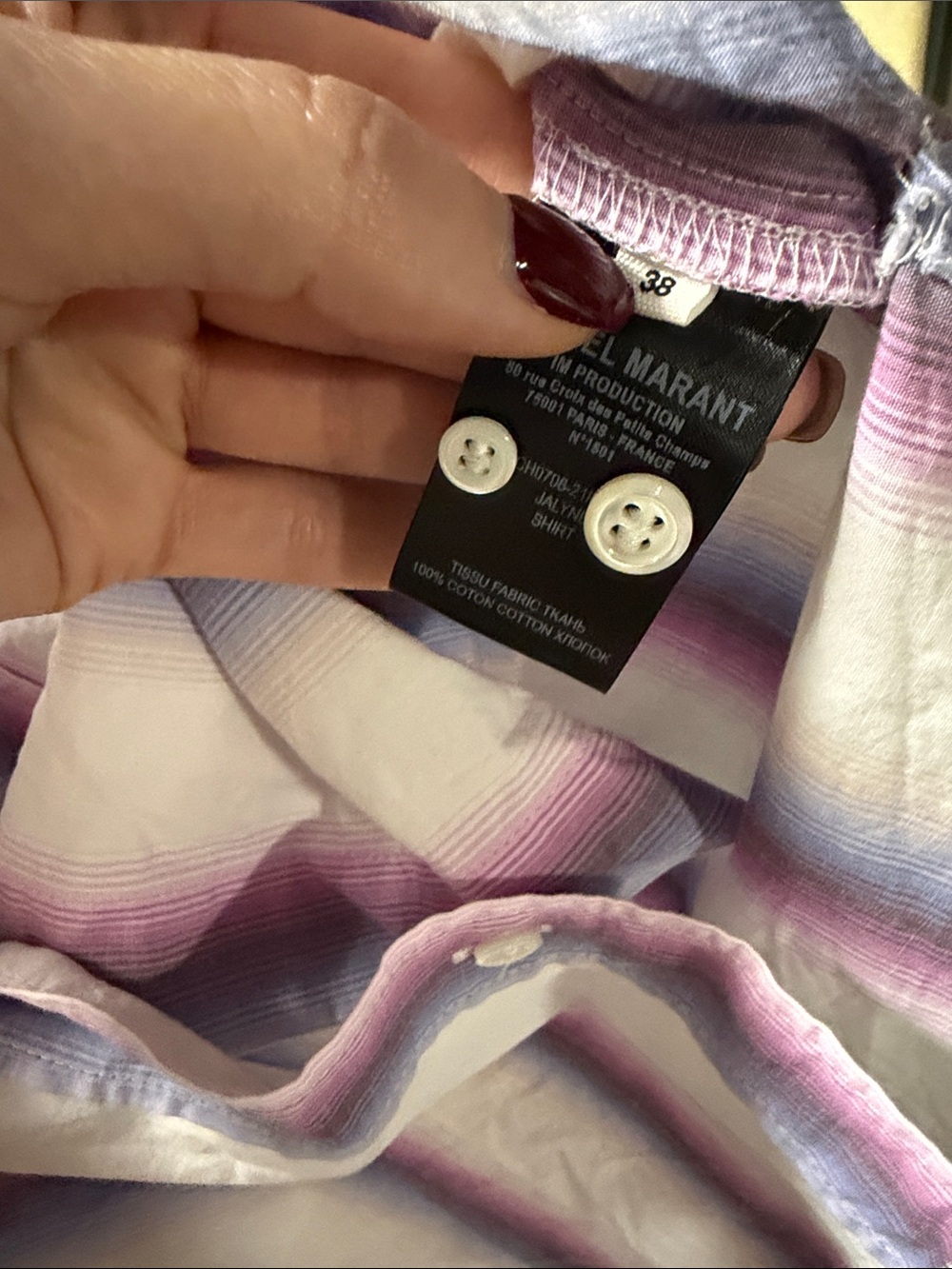 Isabel Marant Étoile Jalyne Striped Cotton-poplin Shirt FR 38 - Picture 9 of 9
